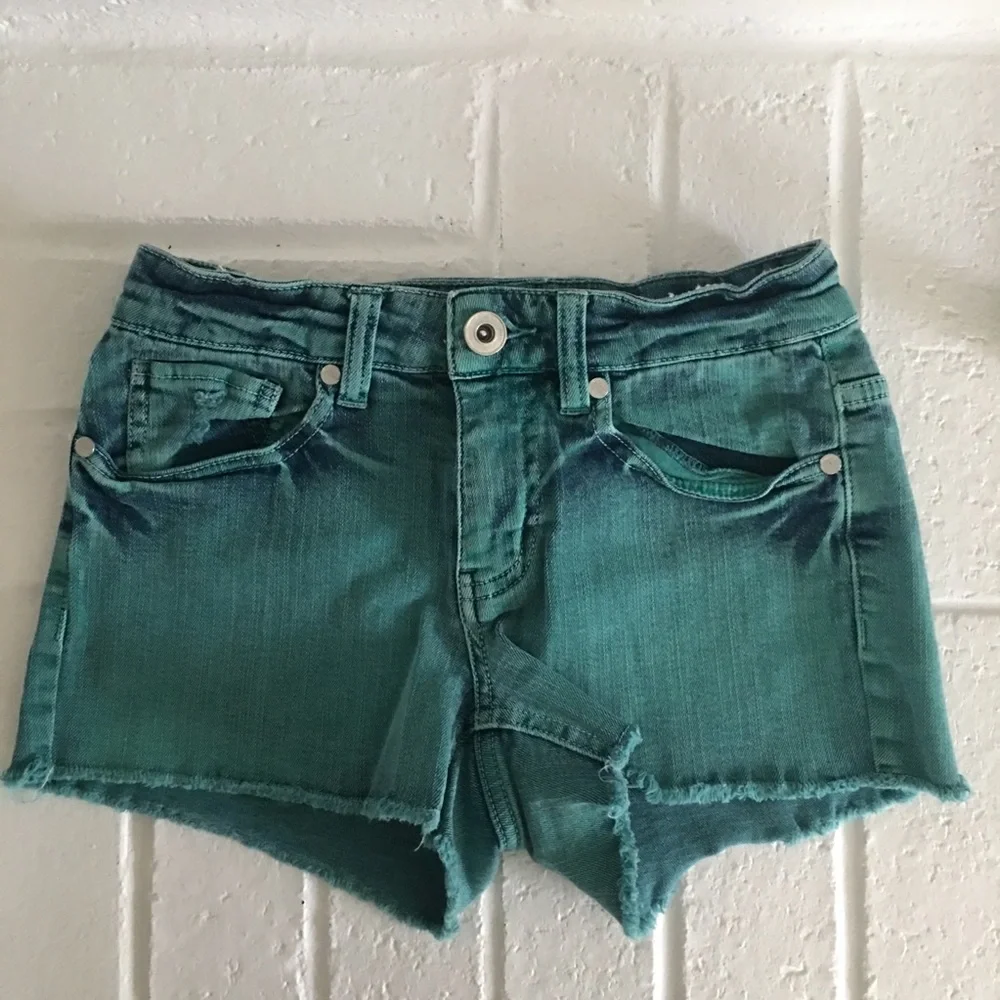 Green Denim summer cut off shorts